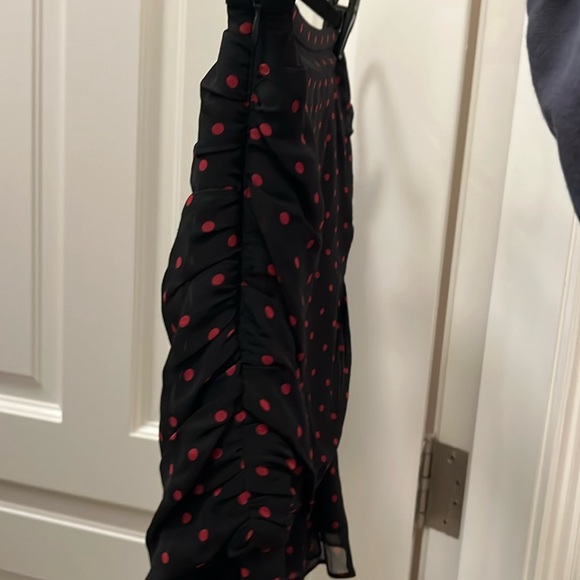 Veronica Beard “Millie” Ruched Dot Print Silk Georgette Mini Skirt, Size 2 - Picture 4 of 4